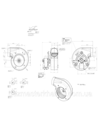 Вентилятор, турбіна газового котла FERROLI DOMIproject 24D, Fereasy 24D, DOMItech 24D, DIVAtech 24D (39846780) (35Вт)