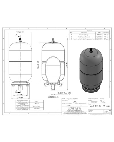 Бак расширительный 2 л 1/2" Ferroli Divatop, New Elite, Boiler 24 BAI, 28 BAI, 24 BSI, 28 BSI