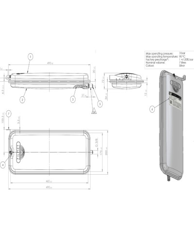 Бак расширительный 7 л 3/8" Zilmet Protherm Lynx, Demrad Atron, Netto, BERETTA CIAO, CITY